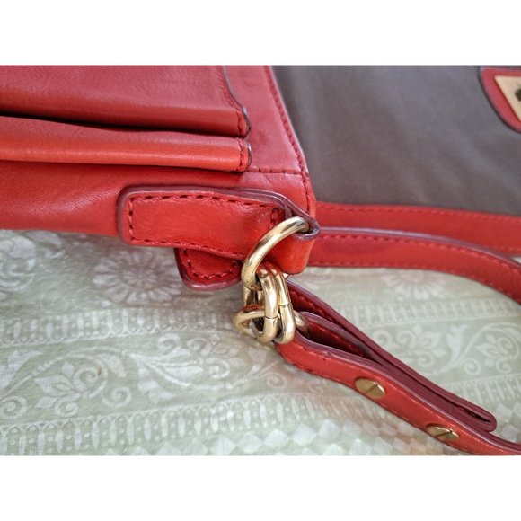 J.Crew Womens Saddlebag Red Orange 100% Leather Crossbody Purse Pre-owned - Picture 3 of 13